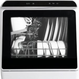 Mini lava-louças de mesa portátil com 5 programas, tanque de água embutido de 5 L