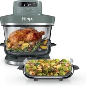 Fritadeira Elétrica Ninja Crispi Pro 6 em 1 com Vidro Recipientes e Tampas de 6 e 2,5 litros