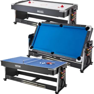 Mesa de Jogos 3 em 1 Giratória | Bilhar • Air Hockey • Ténis de Mesa | Campanha 70% OFF Limidada.