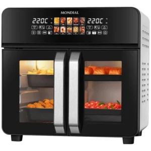 Air Fryer Forno 25L French Door Mondial Preto/Inox 2000W - Promoção 60% OFF por tempo Limitado