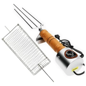 Dois Espeto Giratório Elétrico Master Bivolt BROTHER´S GRILL + Grelha inoxidável