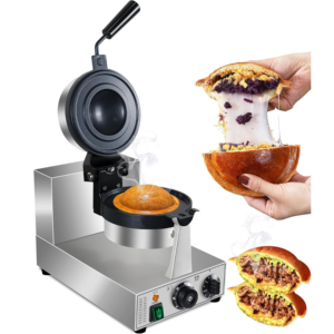 Máquina Elétrica de Waffles para Hambúrguer, Sanduicheira Giratória